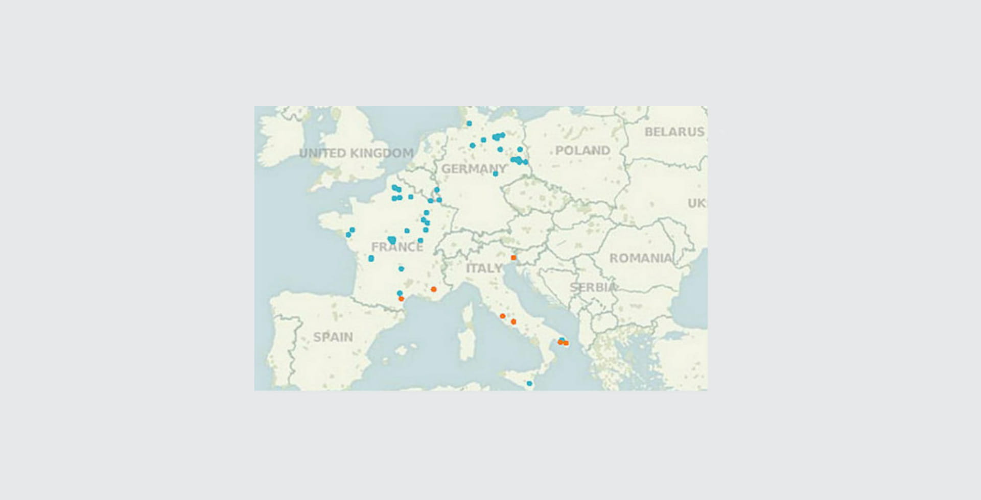 Map of renewable energy